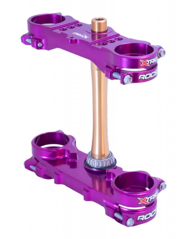 Triple clamps X-TRIG ROCS TECH 40201021 22mm Purple