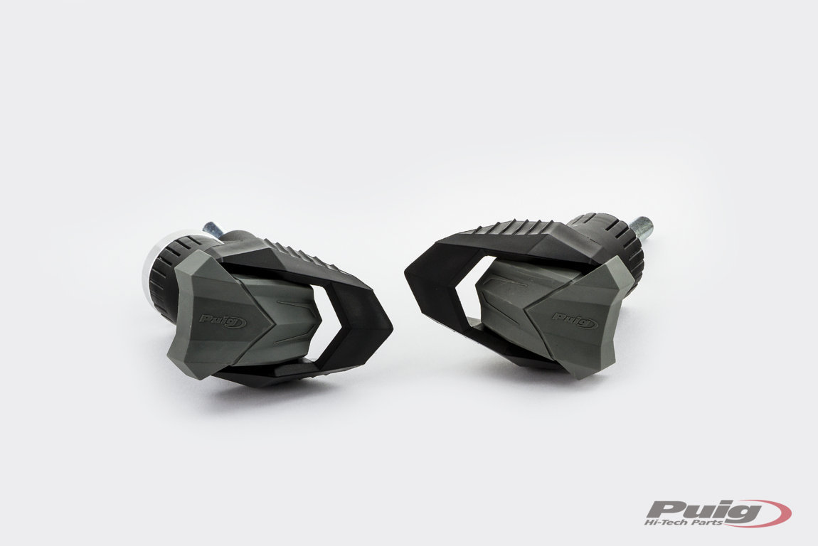 Frame sliders PUIG R19 20716N black with grey rubber