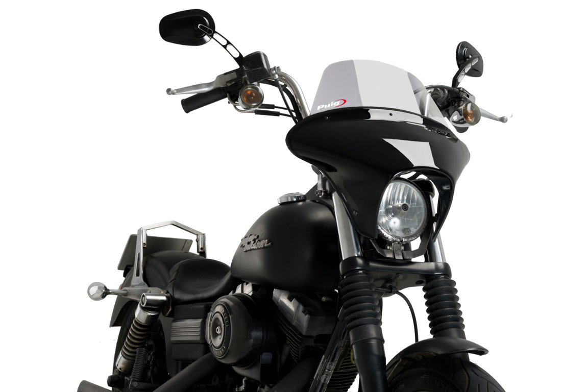 Windscreen PUIG BATWING SML TOURING 21050H smoke for HARLEY DAVIDSON FXDBI 1450 Dyna Street Bob 2006-2007, HARLEY DAVIDSON FXDB 1584 Dyna Street Bob 2007-2017