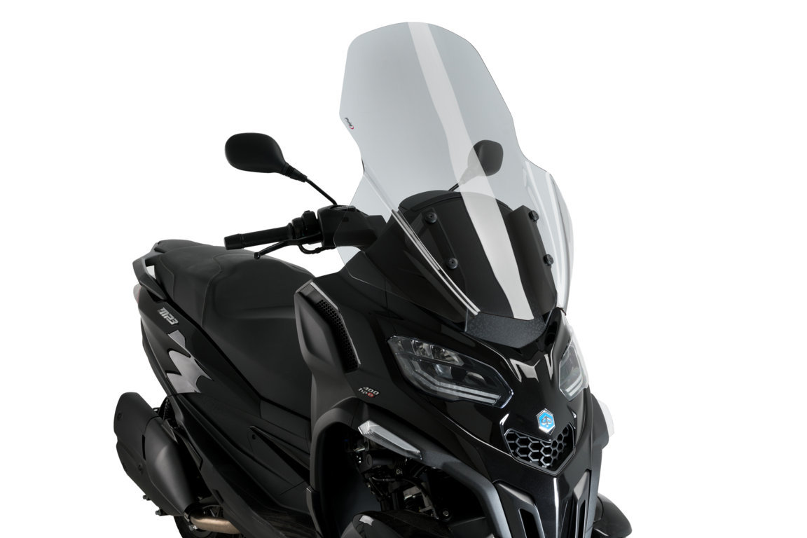 Windshield PUIG V-TECH LINE TOURING 21374H smoke for PIAGGIO/VESPA MP3 400 2022-2024, PIAGGIO/VESPA MP3 530 2022-2024