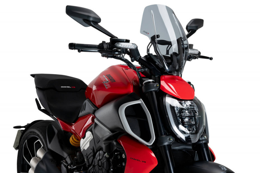 Windshield PUIG NEW GENERATION 21713H smoke adjustable for DUCATI Diavel V4 1150 2024