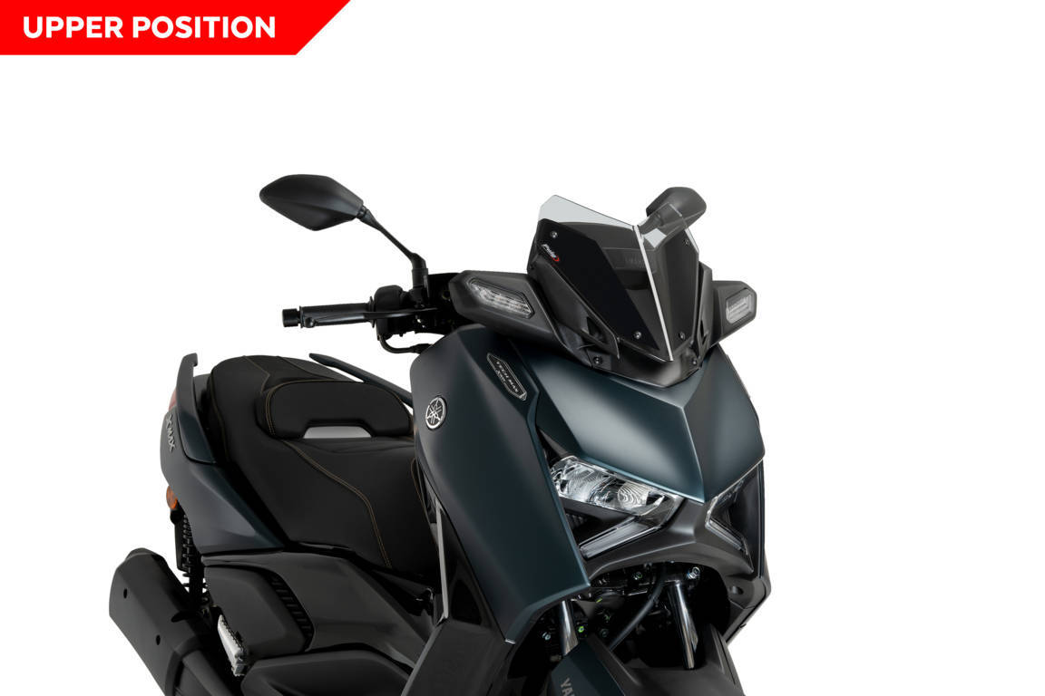 Windshield PUIG V-TECH LINE SPORT 21744H smoke for YAMAHA YP 125 X-MAX 2023-2024, YAMAHA CZD 300 X-Max 2023-2026