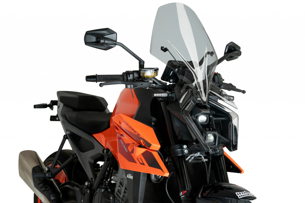 Windshield PUIG NEW GEN. TOURING 21996H smoke for KTM Duke 990 2024-2025, KTM Duke 990 R 2024-2025