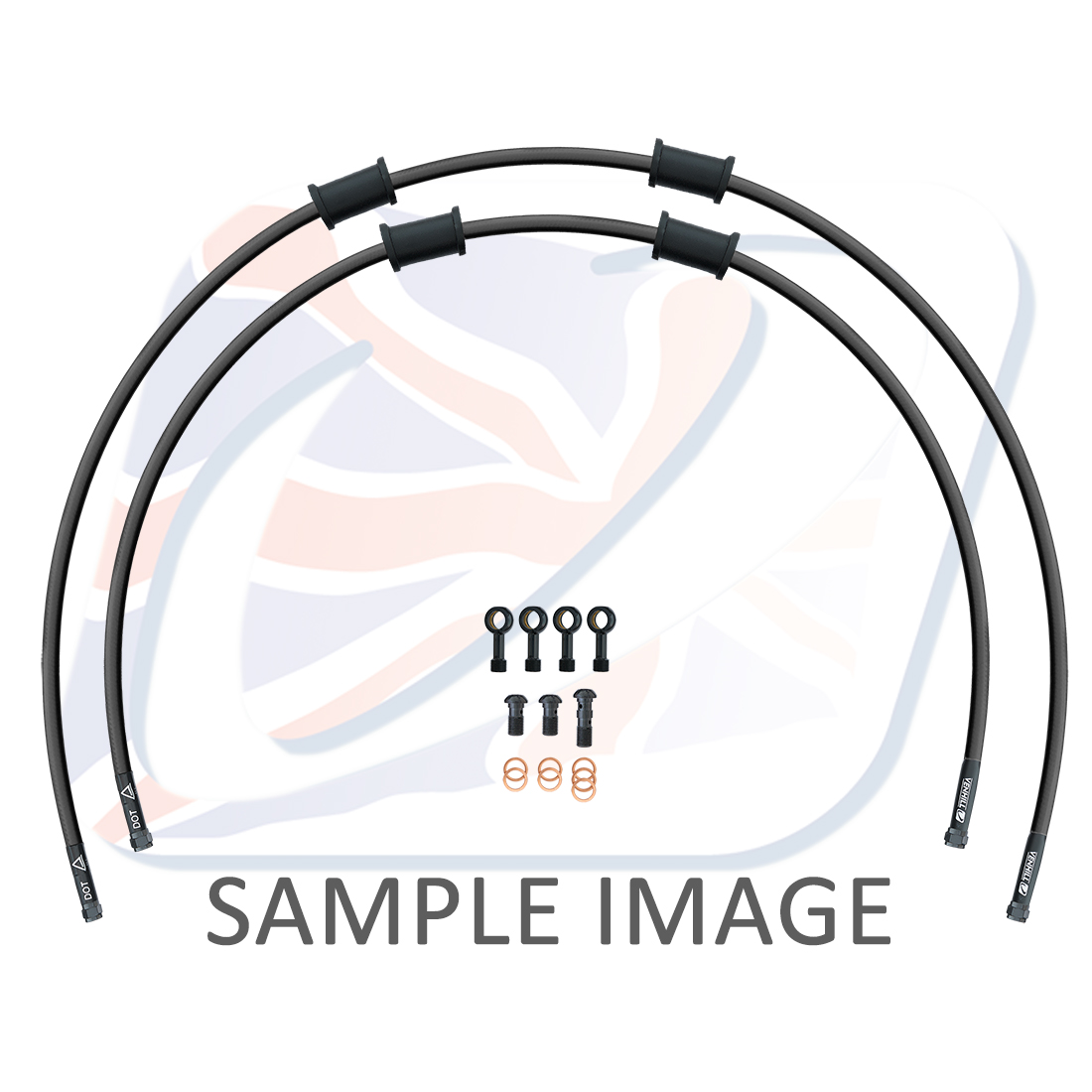 Rear brake hose kit Venhill POWERHOSEPLUS KAW-3004RB-BK (2 hoses in kit) Black hoses, black fittings