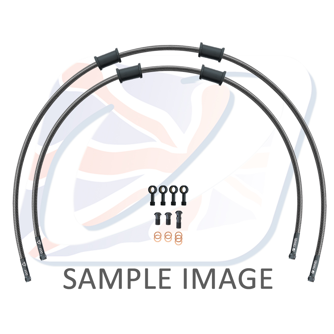 RACE Front brake hose kit Venhill POWERHOSEPLUS YAM-7005FB-CB (2 hoses in kit) Carbon hoses, black fittings