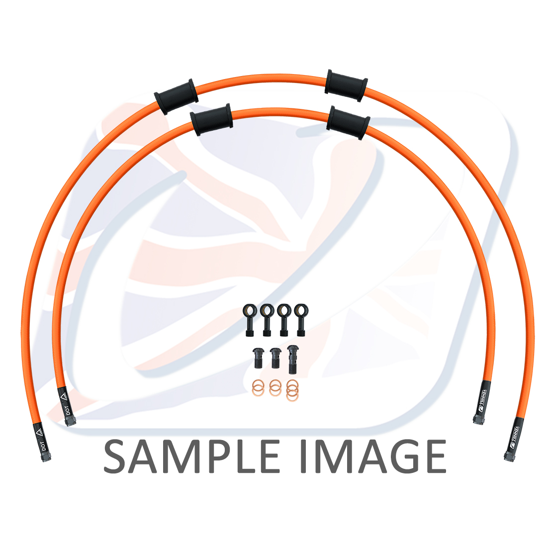 STANDARD Front brake hose kit Venhill POWERHOSEPLUS BMW-8004FB-OR (2 hoses in kit) Orange hoses, black fittings
