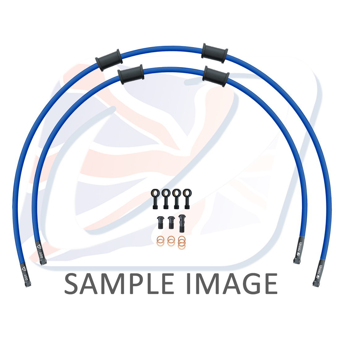 RACE Front brake hose kit Venhill POWERHOSEPLUS YAM-4007F-SB (2 hoses in kit) Solid blue hoses, chromed fittings