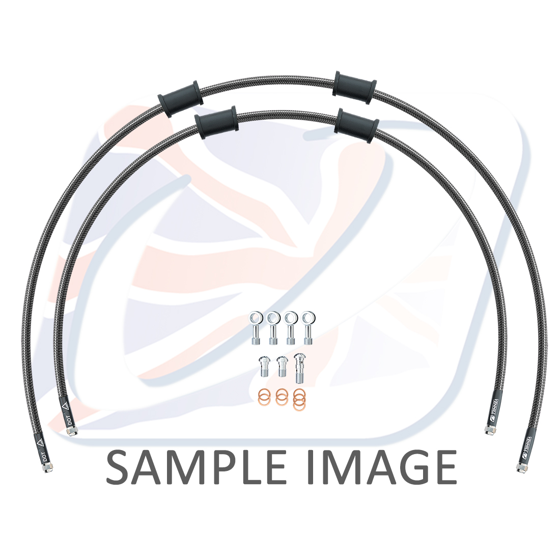 RACE Front brake hose kit Venhill POWERHOSEPLUS YAM-7005F-CB (2 hoses in kit) Carbon hoses, chromed fittings