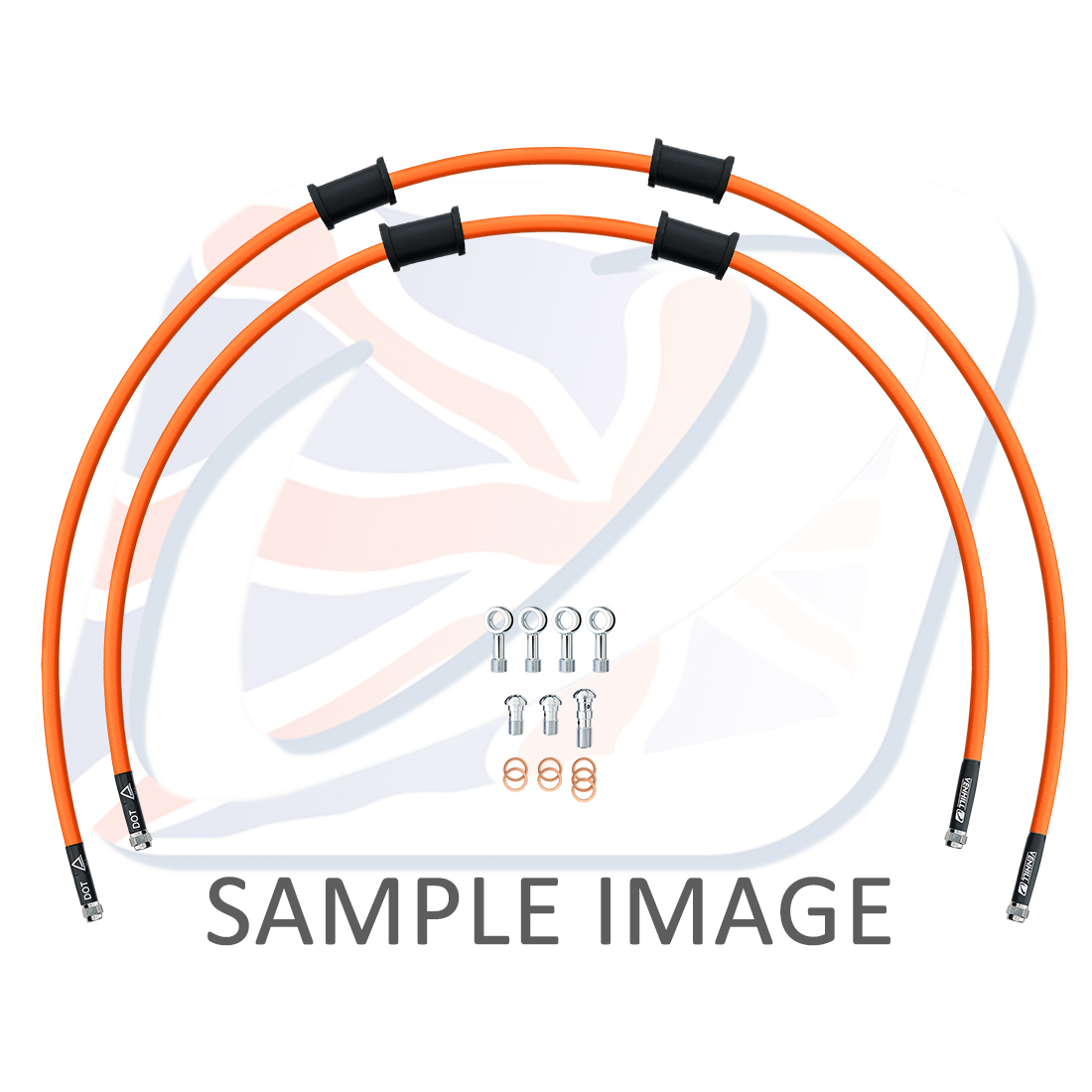 STANDARD Front brake hose kit Venhill POWERHOSEPLUS BMW-8004F-OR (2 hoses in kit) Orange hoses, chromed fittings