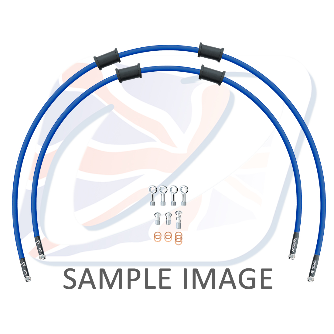RACE Front brake hose kit Venhill POWERHOSEPLUS YAM-2003F-SB (2 hoses in kit) Solid blue hoses, chromed fittings