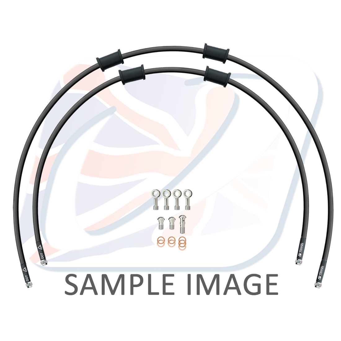 Rear brake hose kit Venhill POWERHOSEPLUS BMW-7004RS-BK (2 hoses in kit) Black hoses, stainless steel fittings
