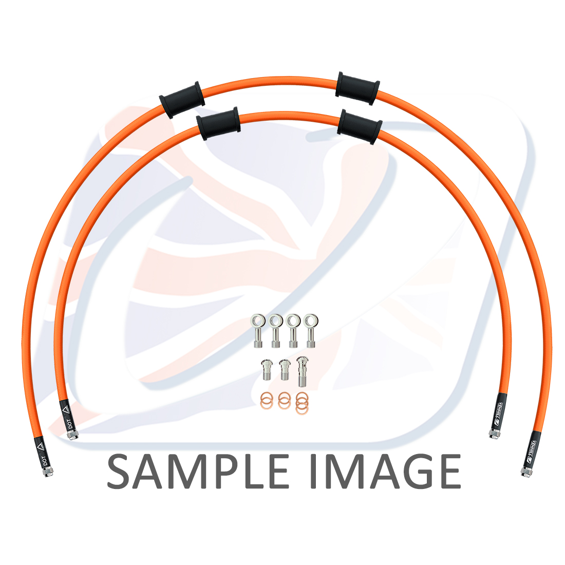STANDARD Front brake hose kit Venhill POWERHOSEPLUS BMW-8004FS-OR (2 hoses in kit) Orange hoses, stainless steel fittings