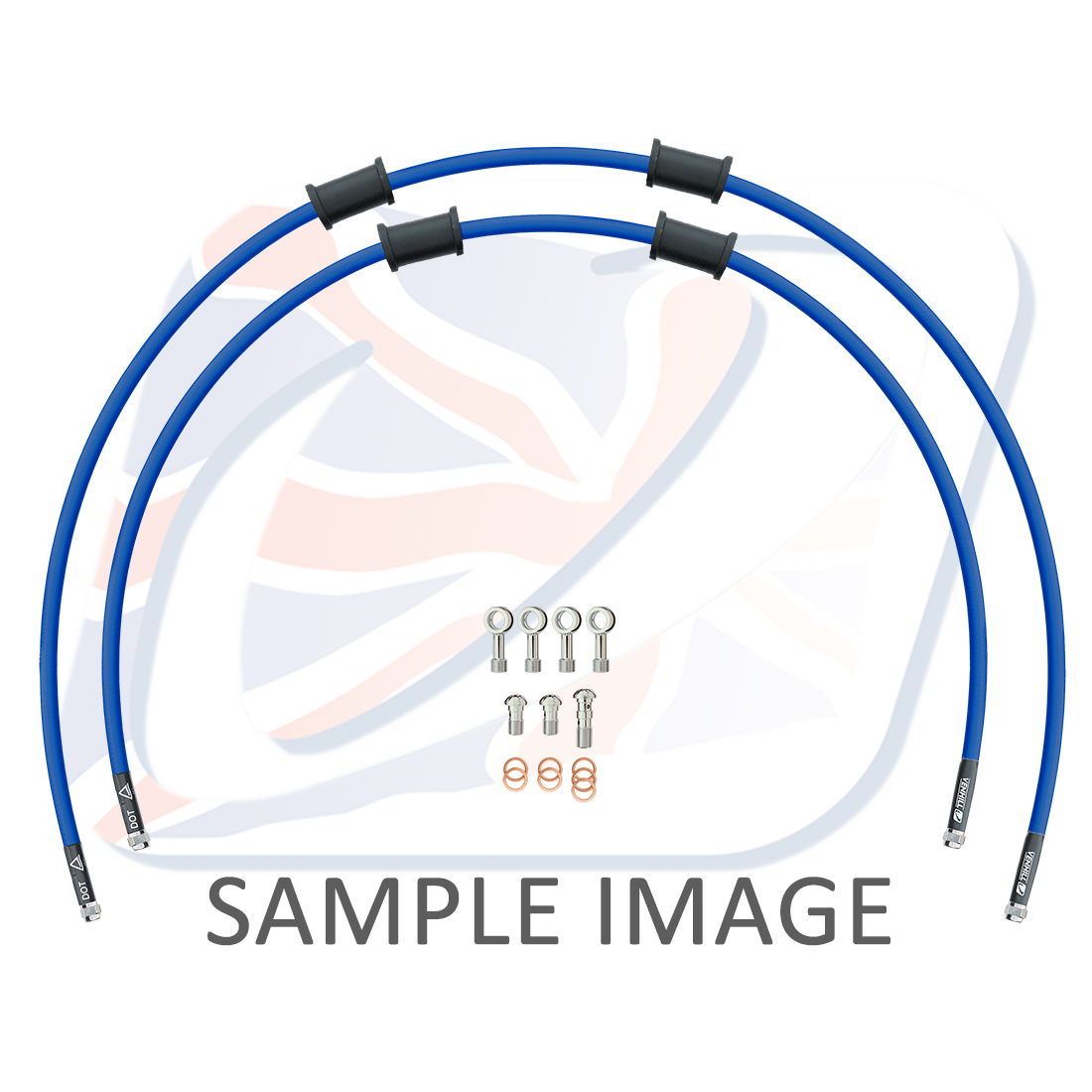 RACE Front brake hose kit Venhill POWERHOSEPLUS YAM-2003FS-SB (2 hoses in kit) Solid blue hoses, stainless steel fittings