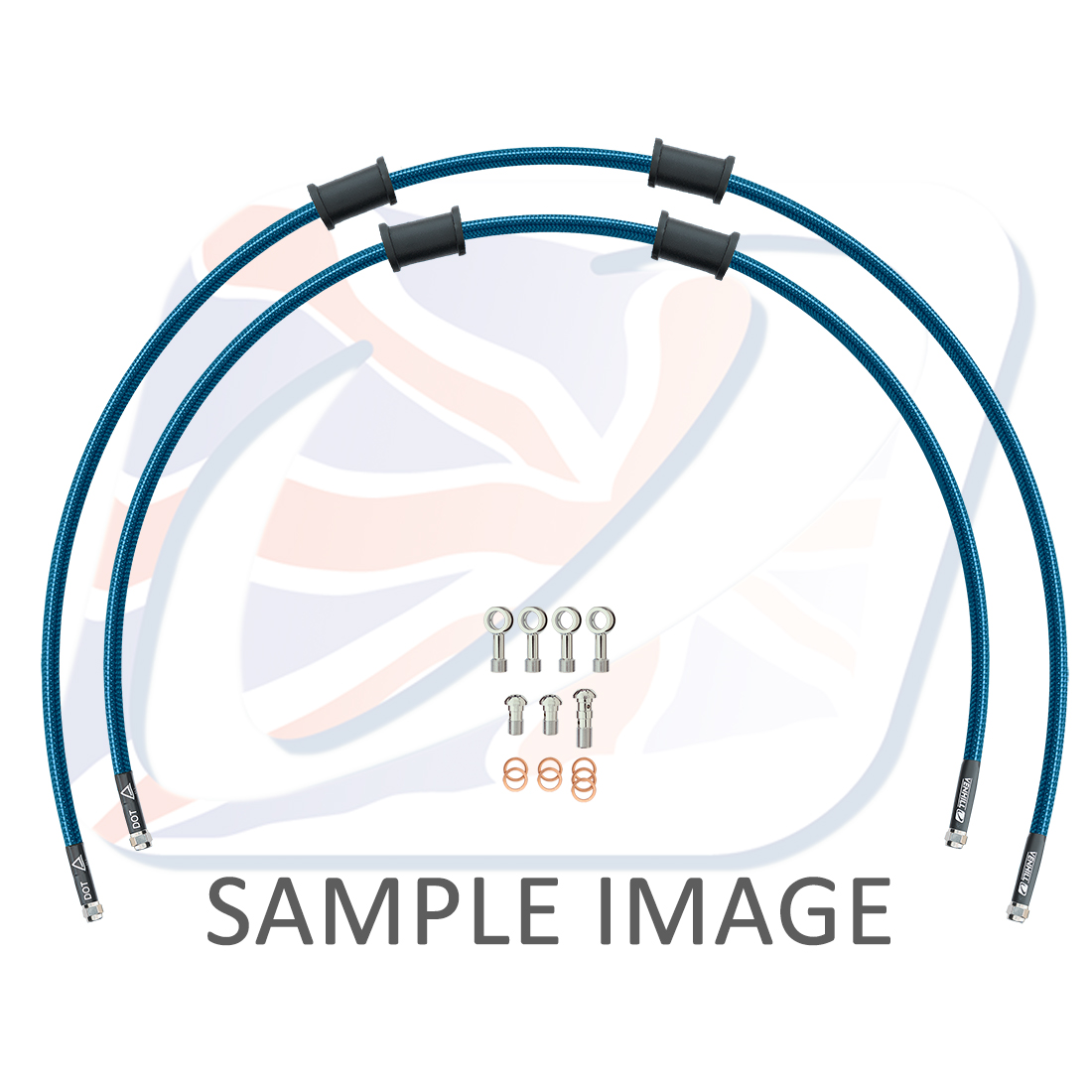 RACE Front brake hose kit Venhill POWERHOSEPLUS YAM-7005FS-TB (2 hoses in kit) Translucent blue hoses, stainless steel fittings
