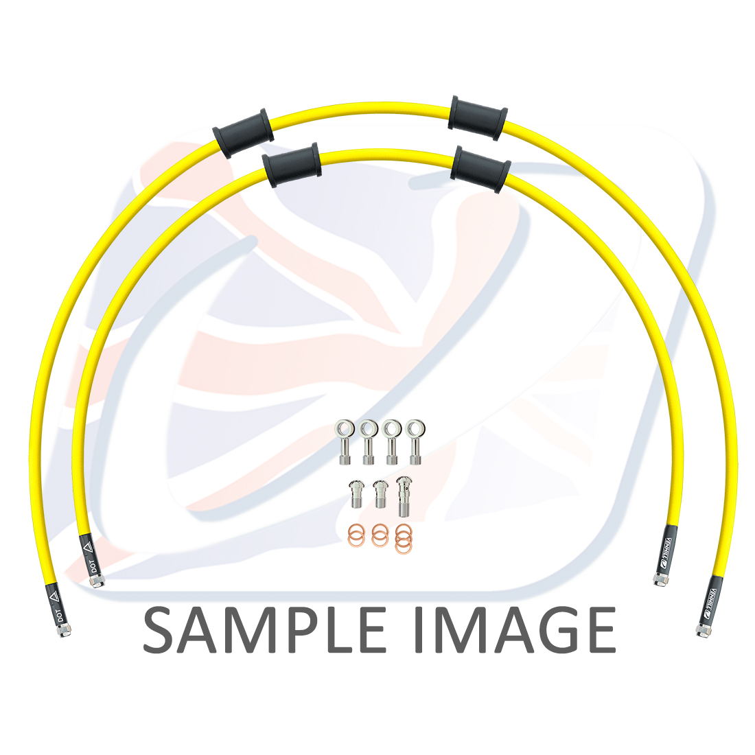 STANDARD Front brake hose kit Venhill POWERHOSEPLUS BMW-8004FS-YE (2 hoses in kit) Yellow hoses, stainless steel fittings