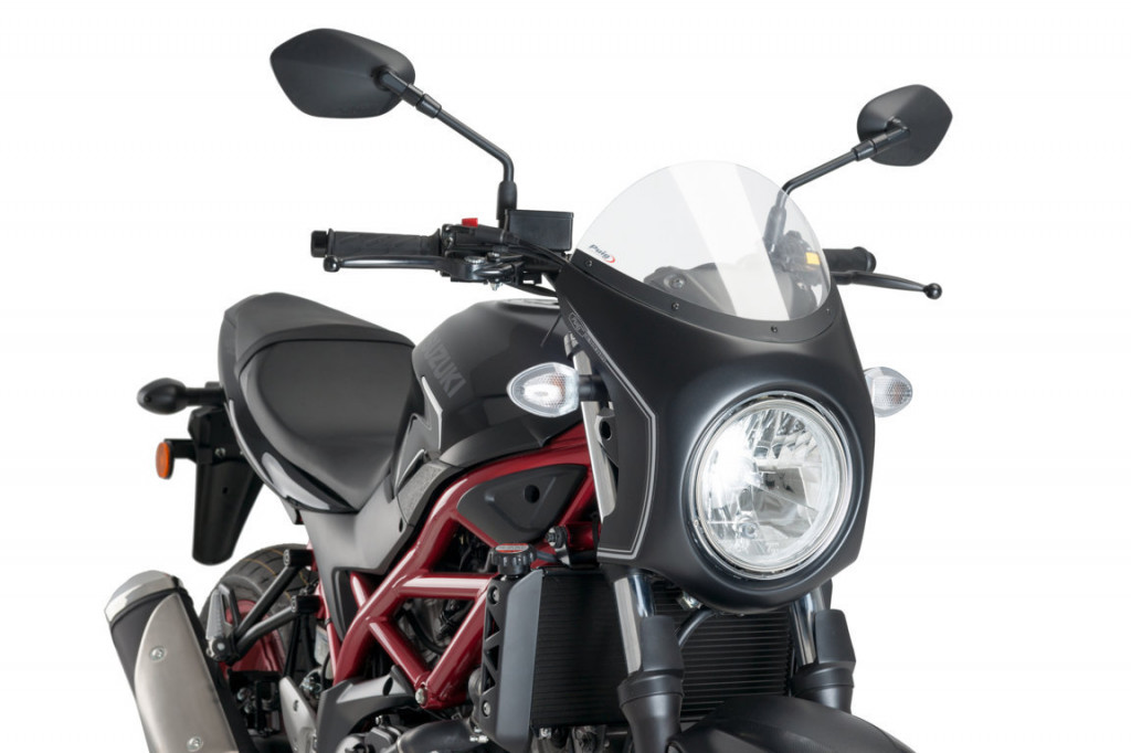 Windshield PUIG SEMI-FAIRING 3169W matt black transparent