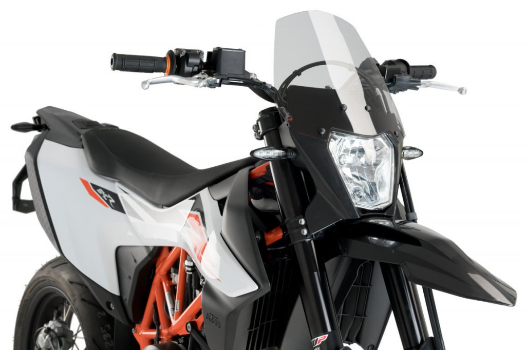 Windshield PUIG NEW GEN. SPORT 3586H smoke for KTM Enduro 690 / R 2019-2026, KTM SMC (R) 690 2019-2026