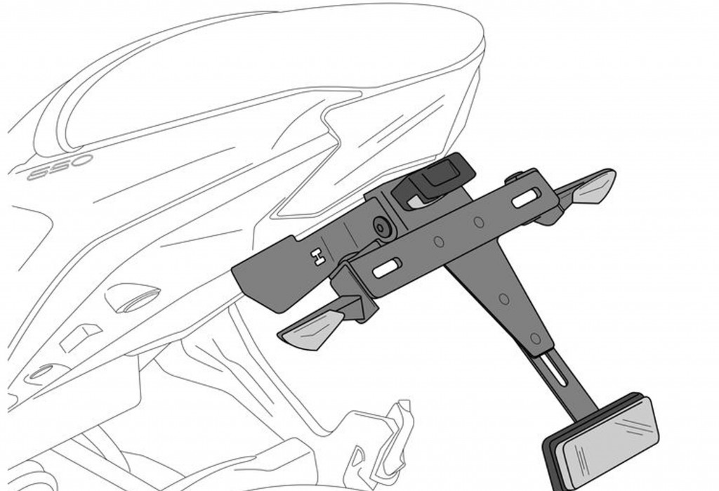 Adjustable license support PUIG 3647N Crni