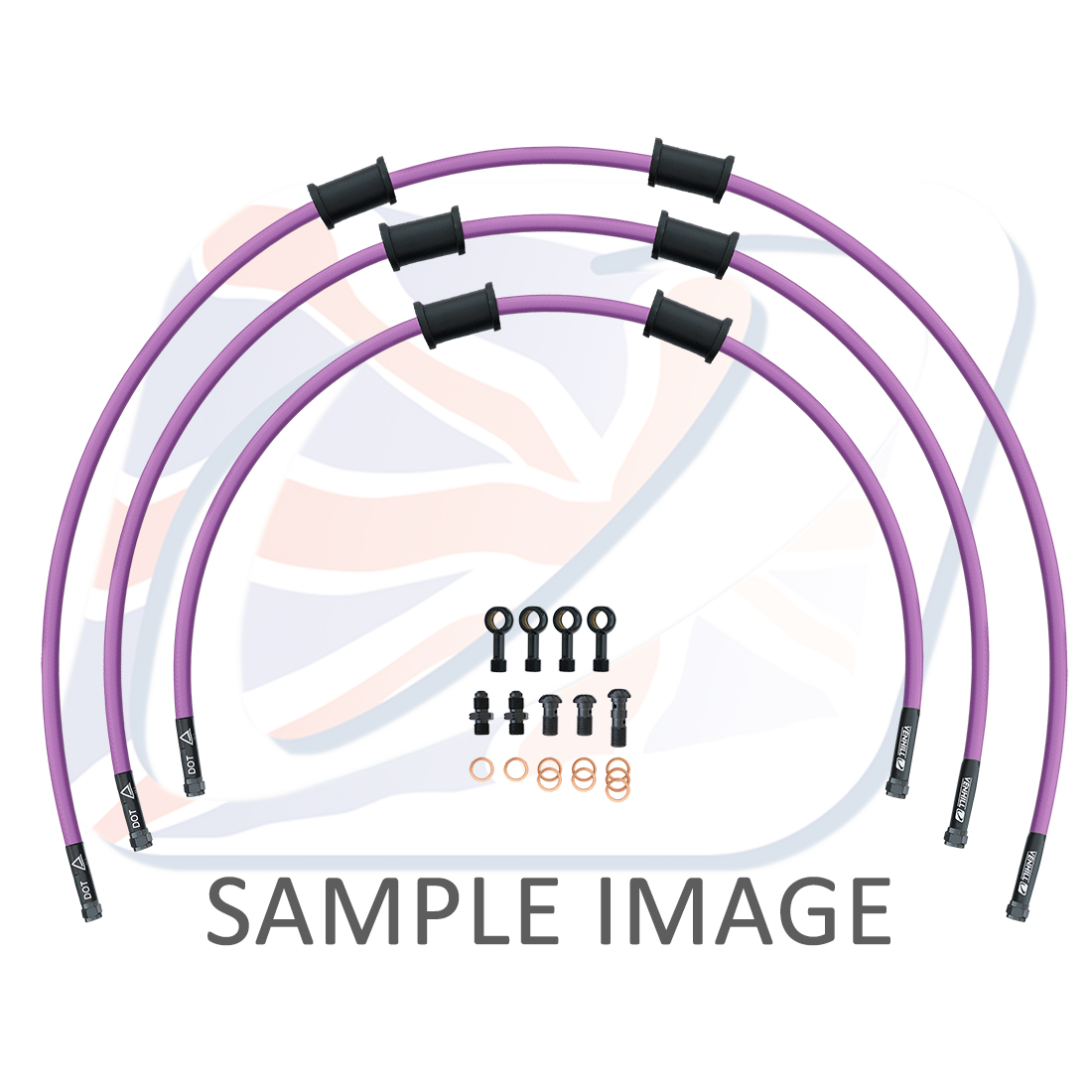 STANDARD Front brake hose kit Venhill POWERHOSEPLUS SUZ-6002FB-PU (3 hoses in kit) Purple hoses, black fittings