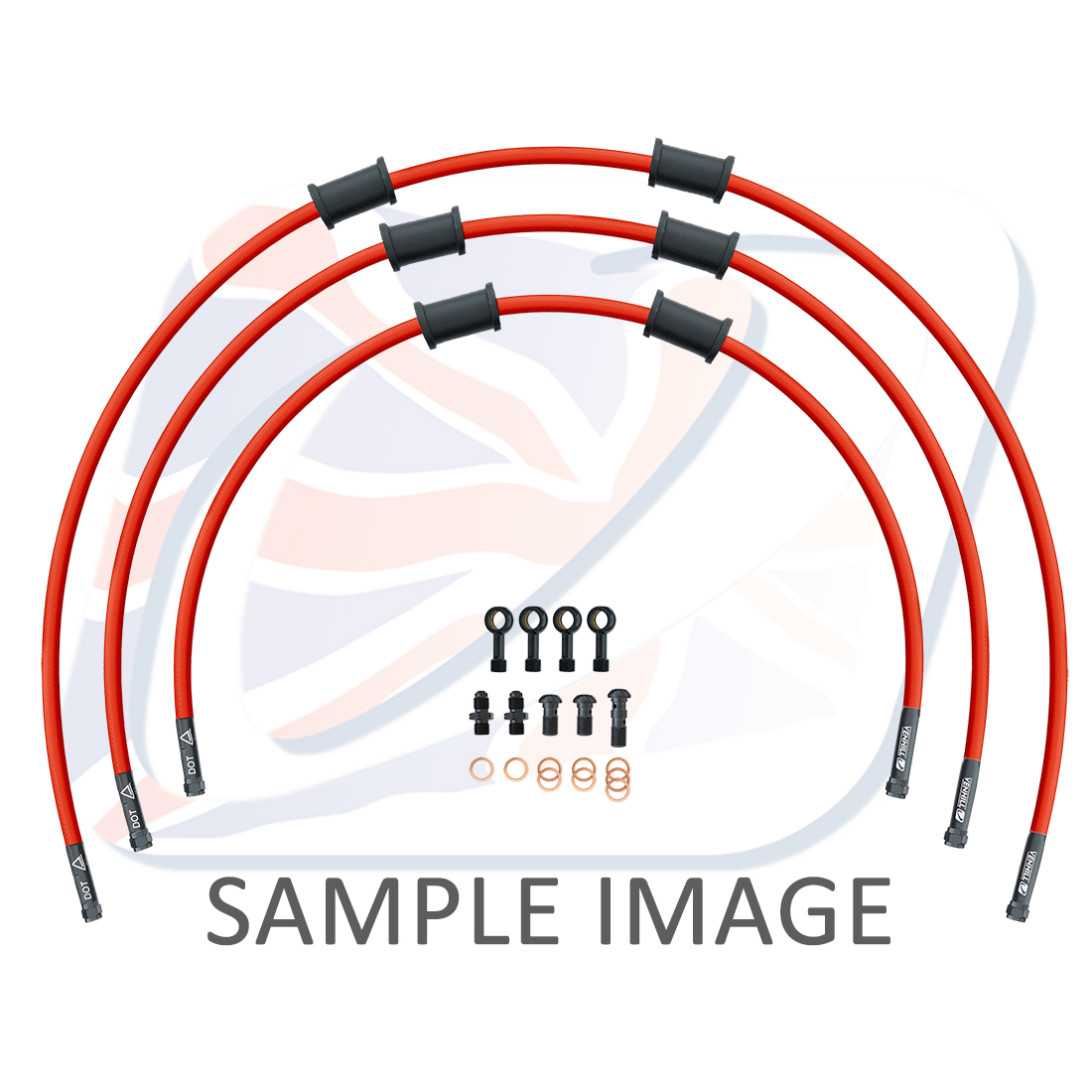 STANDARD Front brake hose kit Venhill POWERHOSEPLUS BMW-6003FB-RD (3 hoses in kit) Red hoses, black fittings