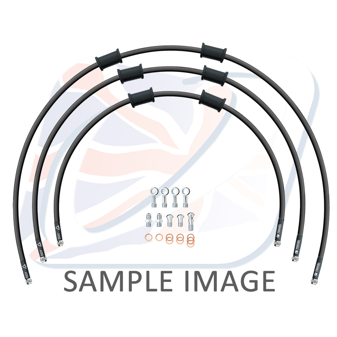 STANDARD Front brake hose kit Venhill POWERHOSEPLUS BMW-6003F-BK (3 hoses in kit) Black hoses, chromed fittings
