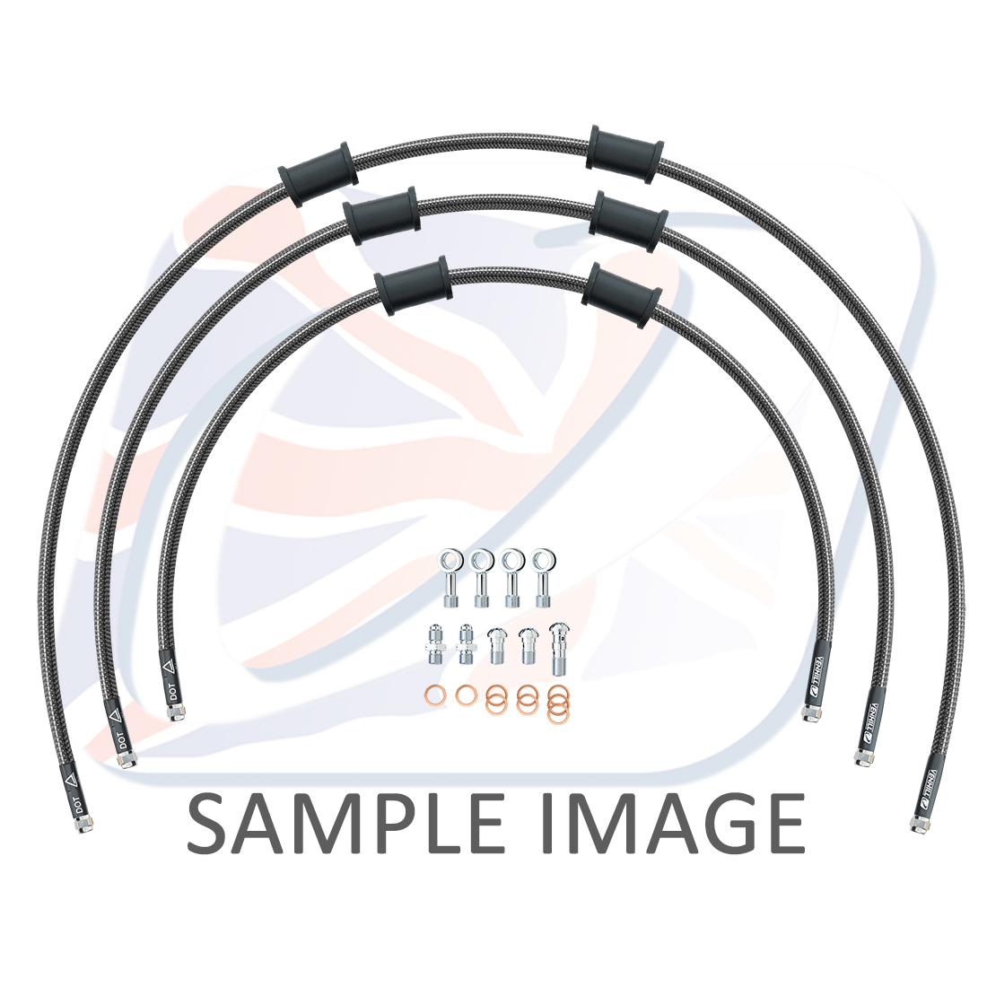 STANDARD Front brake hose kit Venhill POWERHOSEPLUS SUZ-7003F-CB (3 hoses in kit) Carbon hoses, chromed fittings