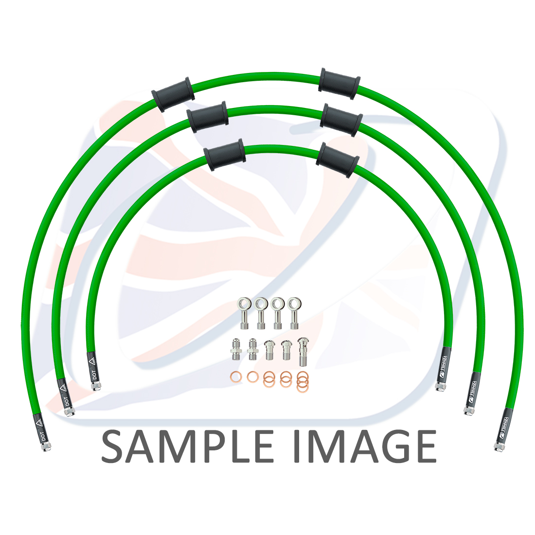 STANDARD Front brake hose kit Venhill POWERHOSEPLUS HON-7004FS-GR (3 hoses in kit) Green hoses, stainless steel fittings
