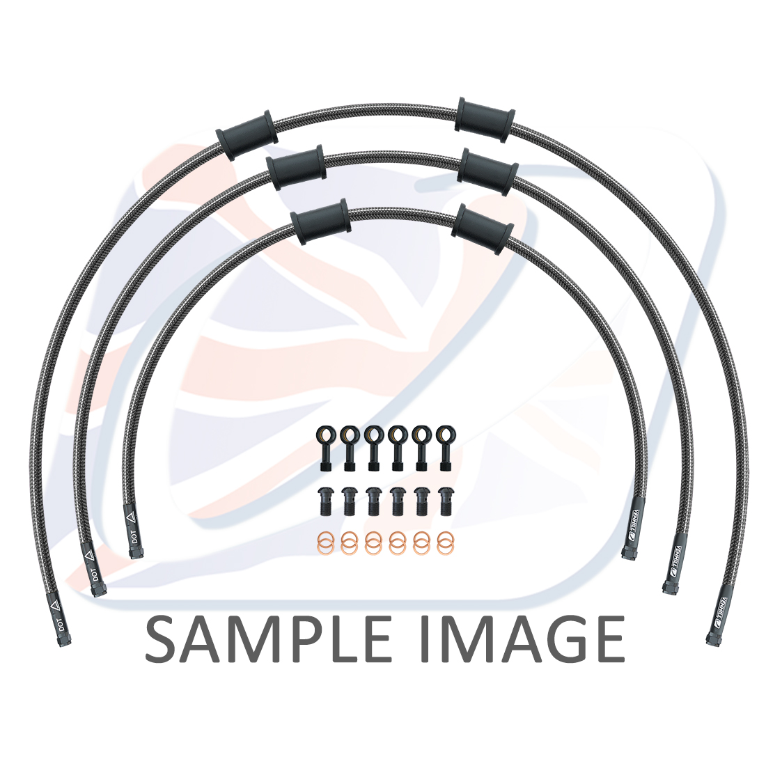 STANDARD Front brake hose kit Venhill POWERHOSEPLUS KAW-4001FB-CB (3 hoses in kit) Carbon hoses, black fittings