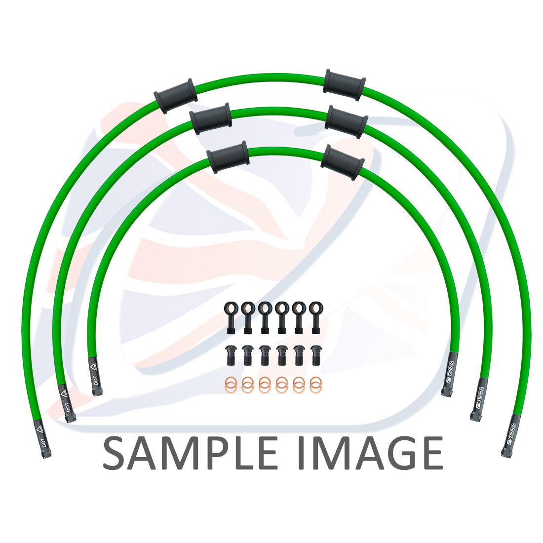 STANDARD Front brake hose kit Venhill POWERHOSEPLUS SUZ-6015FB-GR (3 hoses in kit) Green hoses, black fittings