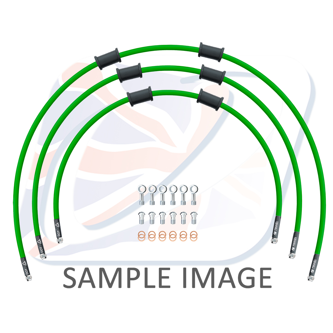 STANDARD Front brake hose kit Venhill POWERHOSEPLUS BMW-10011F-GR (3 hoses in kit) Green hoses, chromed fittings