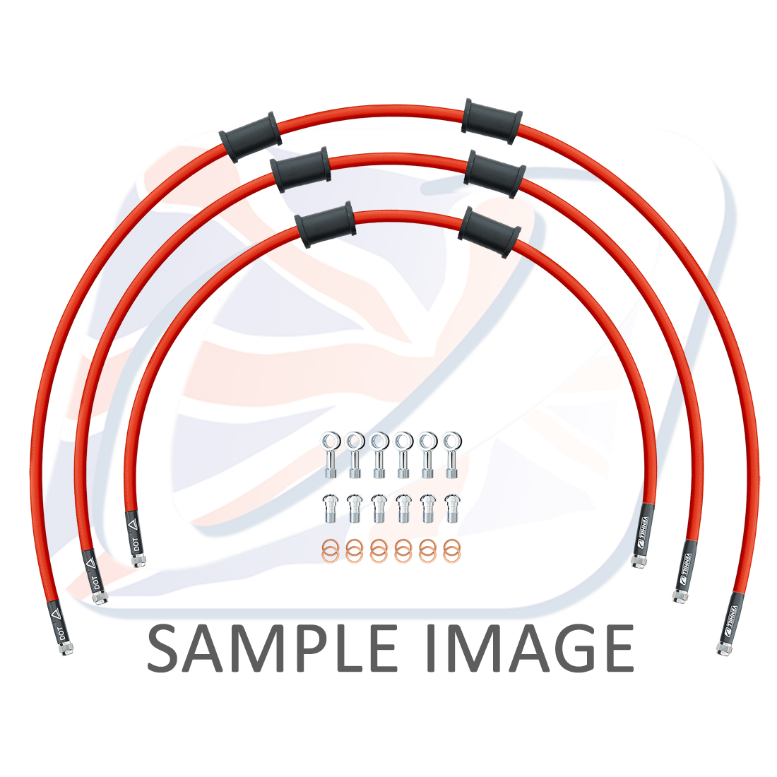 STANDARD Front brake hose kit Venhill POWERHOSEPLUS BMW-10011F-RD (3 hoses in kit) Red hoses, chromed fittings