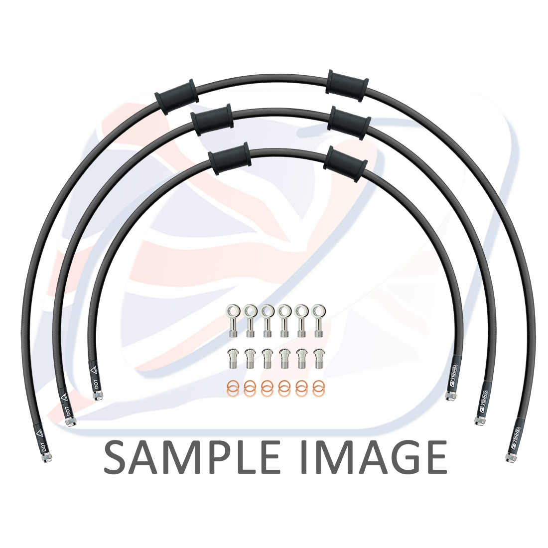 STANDARD Front brake hose kit Venhill POWERHOSEPLUS SUZ-11012FS-BK (3 hoses in kit) Black hoses, stainless steel fittings