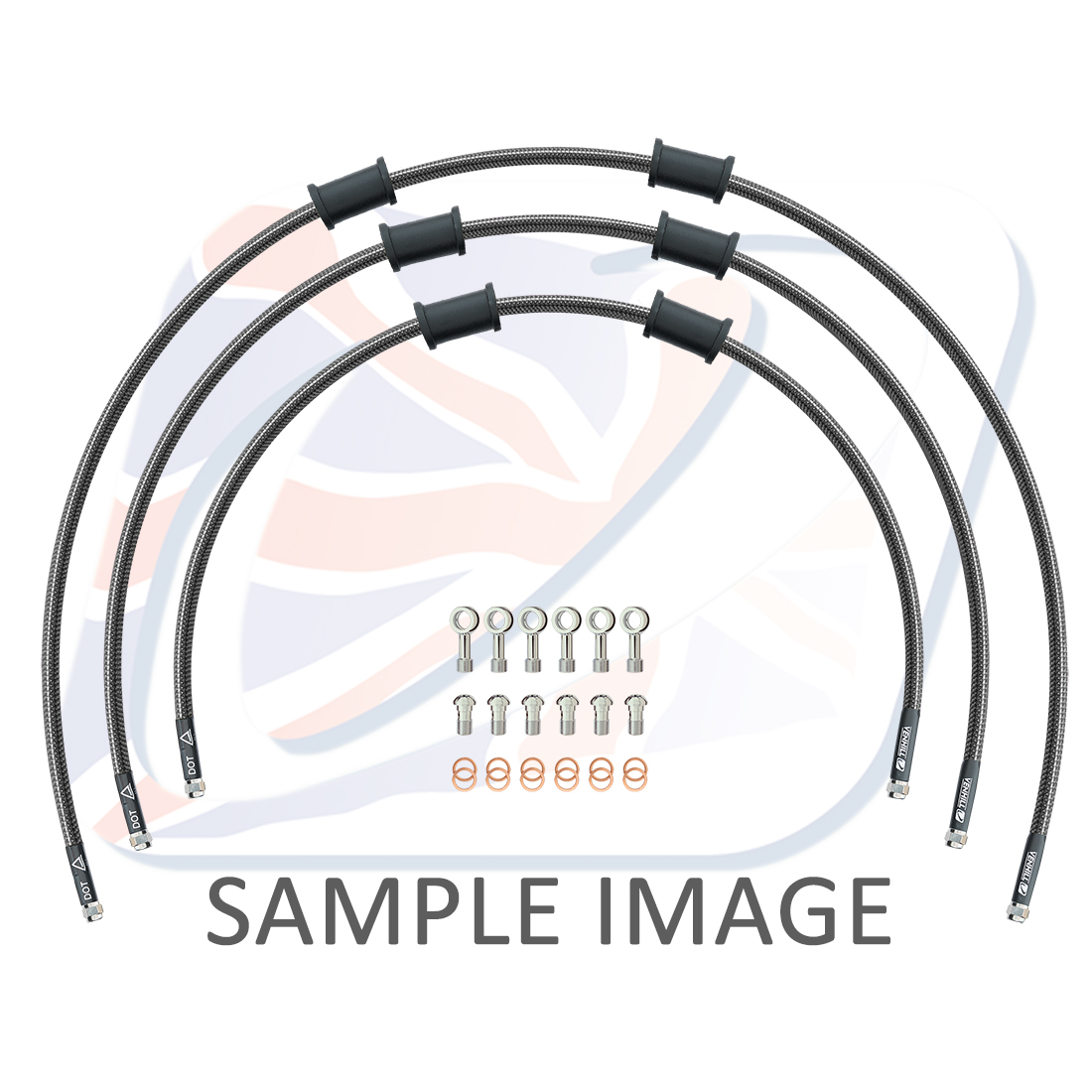 STANDARD Front brake hose kit Venhill POWERHOSEPLUS KAW-4001FS-CB (3 hoses in kit) Carbon hoses, stainless steel fittings