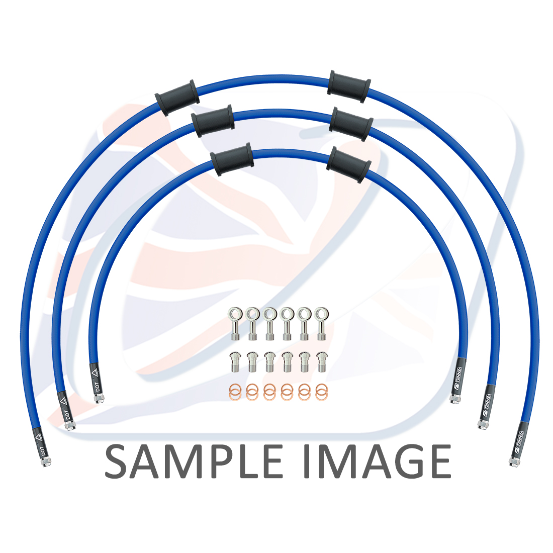 STANDARD Front brake hose kit Venhill POWERHOSEPLUS KAW-10004FS-SB (3 hoses in kit) Solid blue hoses, stainless steel fittings