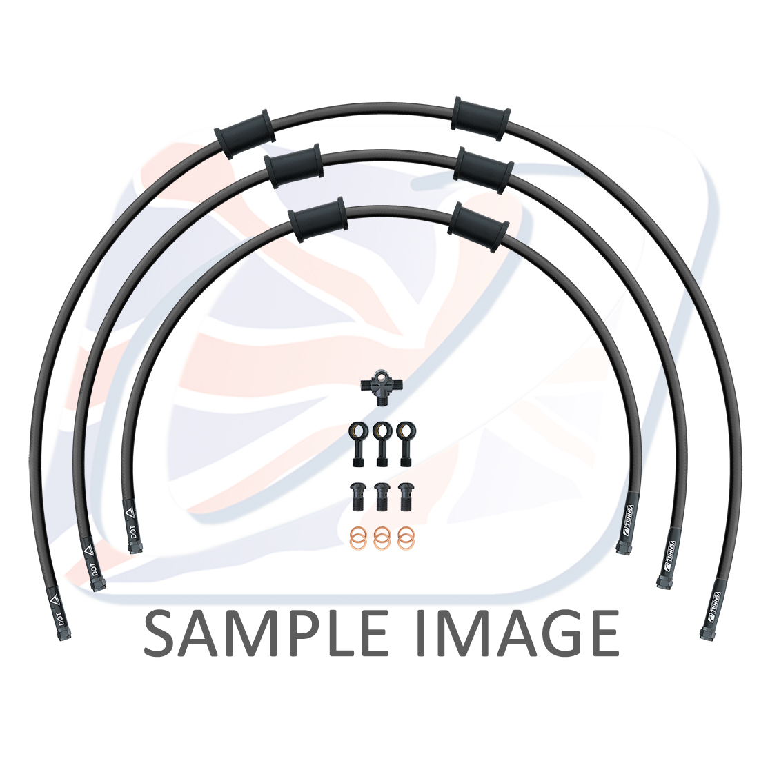 RACE Front brake hose kit Venhill POWERHOSEPLUS HON-6041FB-BK (2 hoses in kit) Black hoses, black fittings