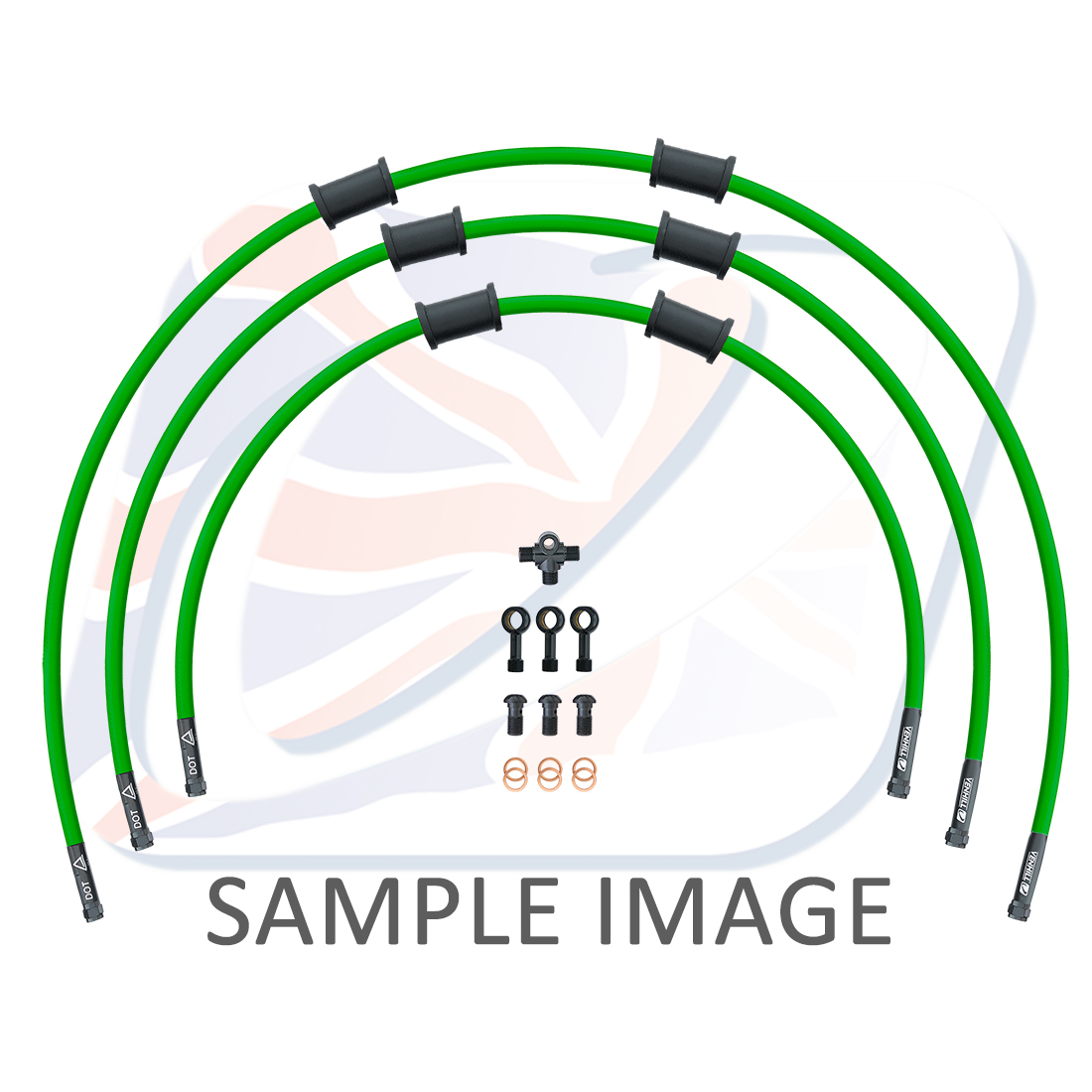 STANDARD Front brake hose kit Venhill POWERHOSEPLUS SUZ-18002FB-GR (3 hoses in kit) Green hoses, black fittings