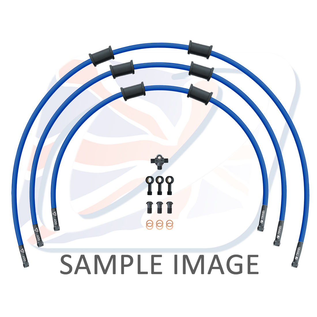STANDARD Front brake hose kit Venhill POWERHOSEPLUS HON-7001FB-SB (3 hoses in kit) Solid blue hoses, black fittings