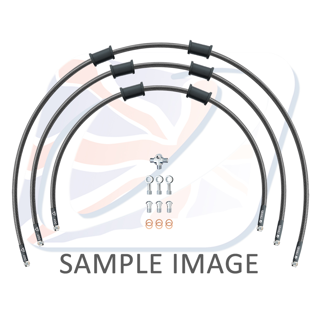 STANDARD Front brake hose kit Venhill POWERHOSEPLUS SUZ-15003F-CB (3 hoses in kit) Carbon hoses, chromed fittings