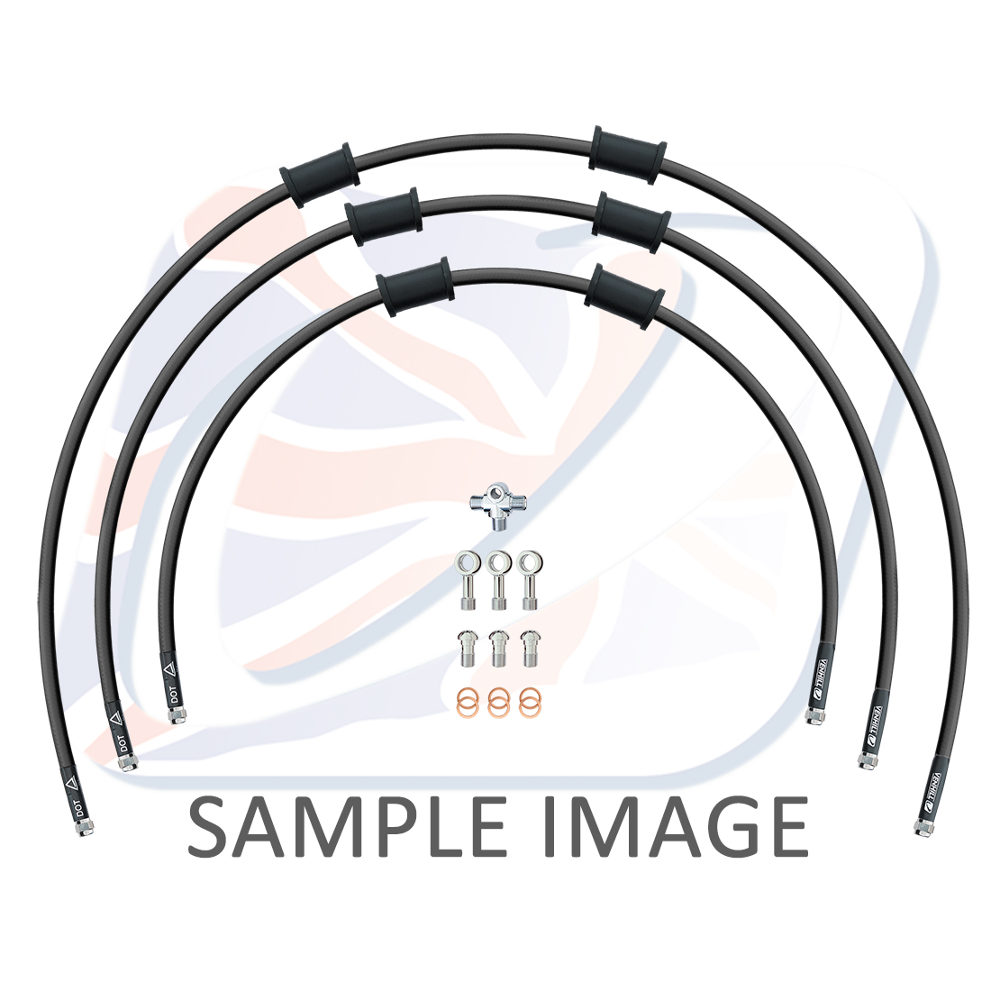 STANDARD Front brake hose kit Venhill POWERHOSEPLUS APR-10003FS-BK (3 hoses in kit) Black hoses, stainless steel fittings