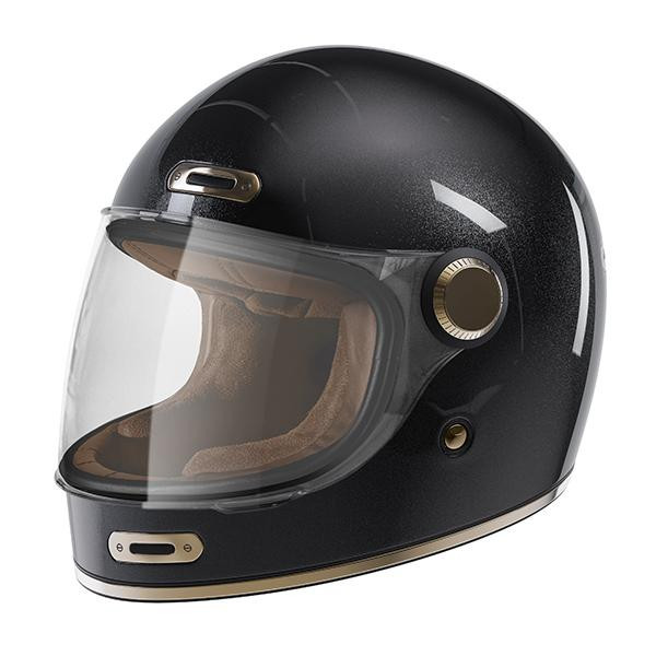 Full face helmet STORMER HISTORY SOLID black pearly S