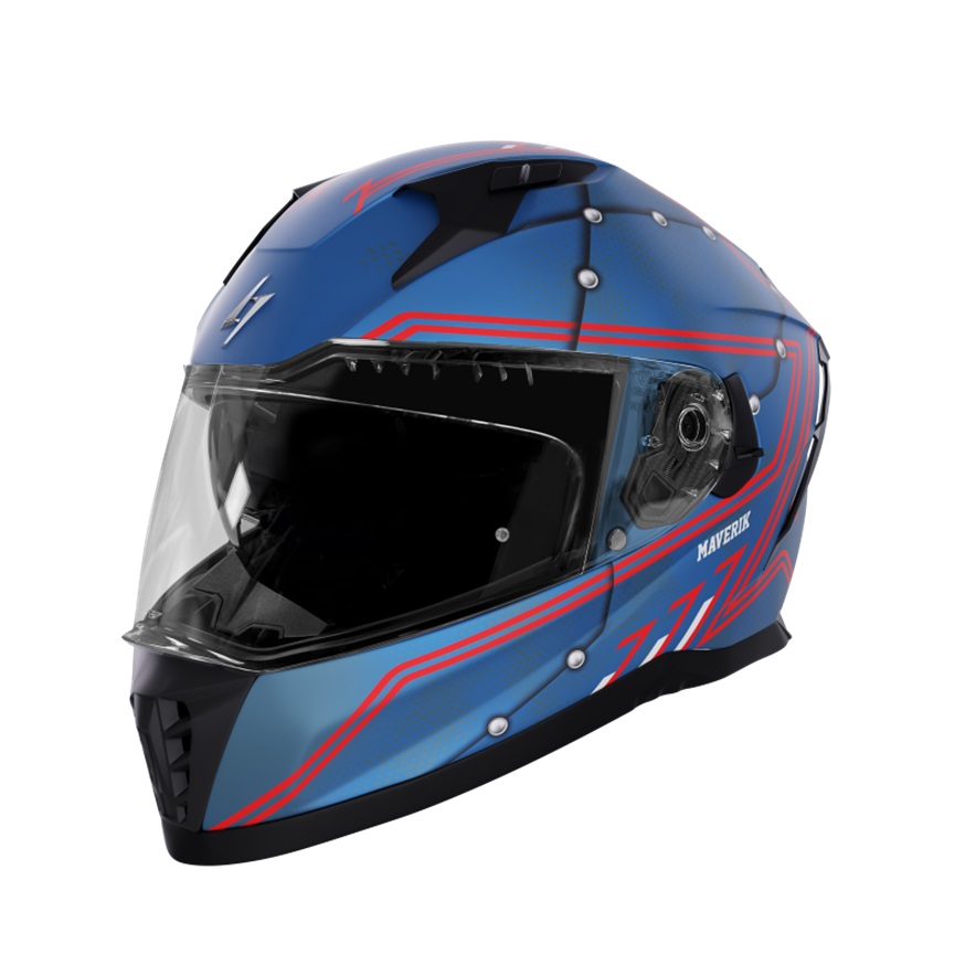 Full face helmet STORMER BLASTER MAVERIK blue, metal matt XS