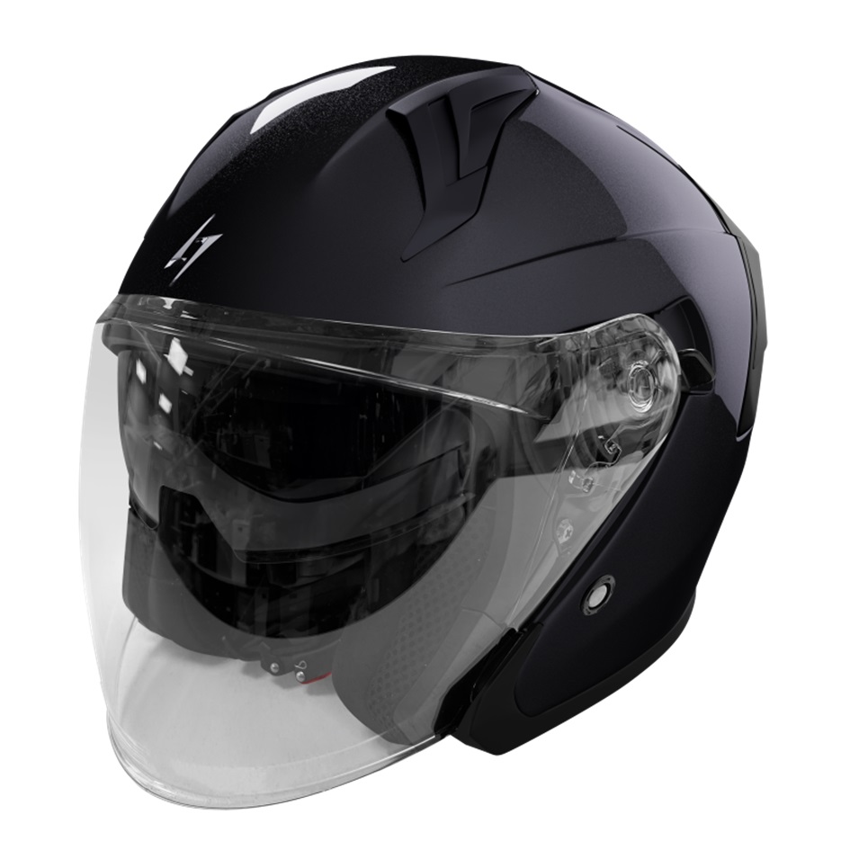 Open face helmet STORMER RUN black pearly L