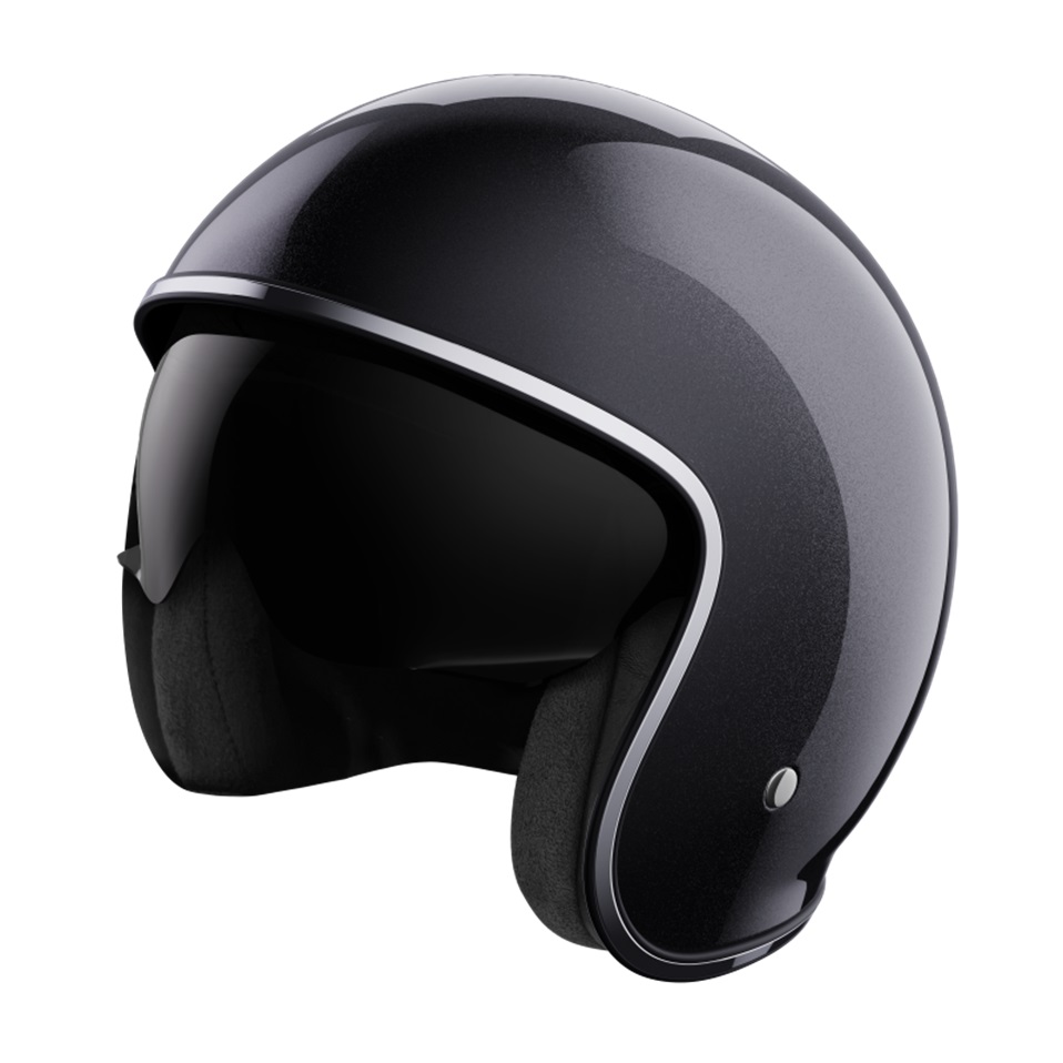 Open face helmet STORMER PRIME black pearly XS