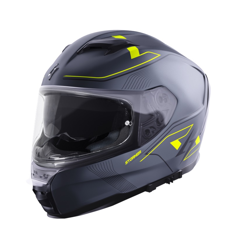 Full face helmet STORMER ZS-1001 TAKEN grey, neon, yellow, metal matt XS