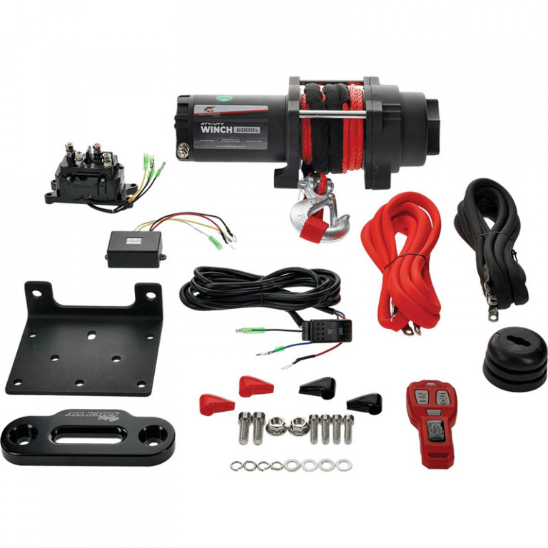 Winch All Balls Racing AB 6000LB 431-01027 4-Bolt synthetic