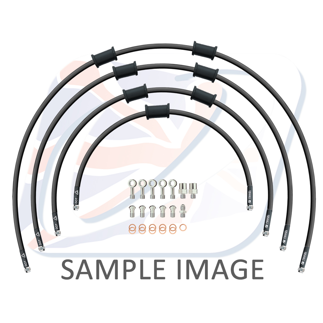 STANDARD Front brake hose kit Venhill POWERHOSEPLUS BMW-11001FS-BK (4 hoses in kit) Black hoses, stainless steel fittings