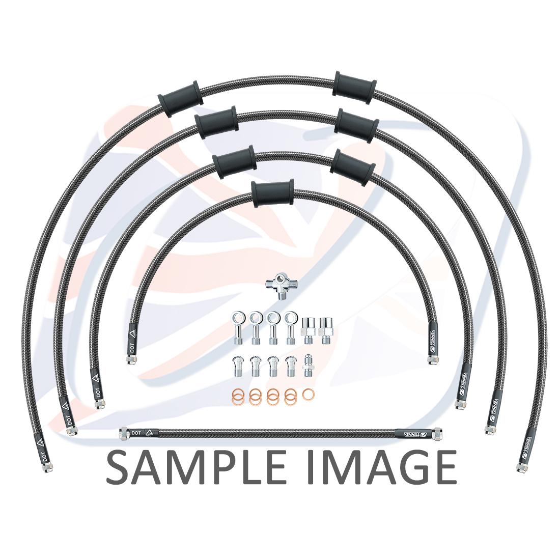STANDARD Front brake hose kit Venhill POWERHOSEPLUS SUZ-4005F-BK (5 hoses in kit) Black hoses, chromed fittings