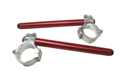 Pair of raised clip-on ACCOSSATO CP004 +10 mm 10 degrees inclination, red