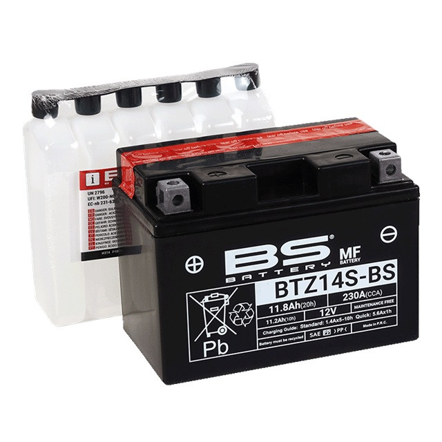 Maintenance free battery - max. 20° tilt BS-BATTERY BTZ14S-BS (YTZ14S-BS)