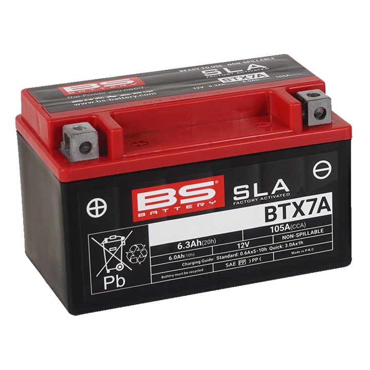 Tvorničko aktiviran akumulator BS-BATTERY BTX7A (FA) (YTX7A (FA)) SLA